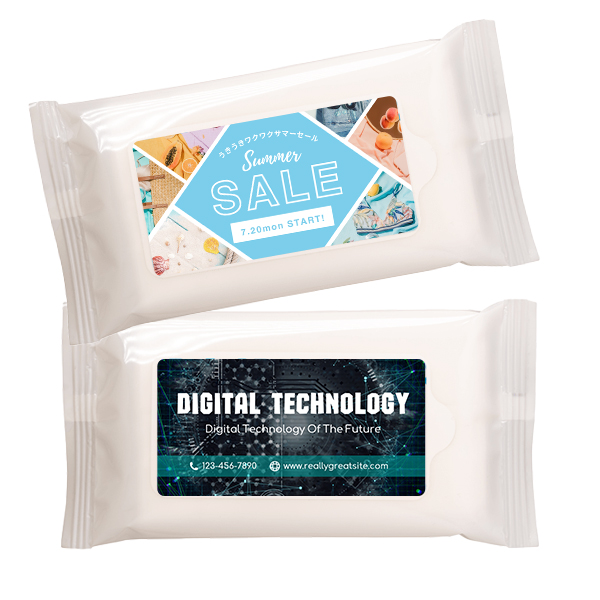 販促STYLE 小ロット！除菌ウェットハンディ【印刷専用】