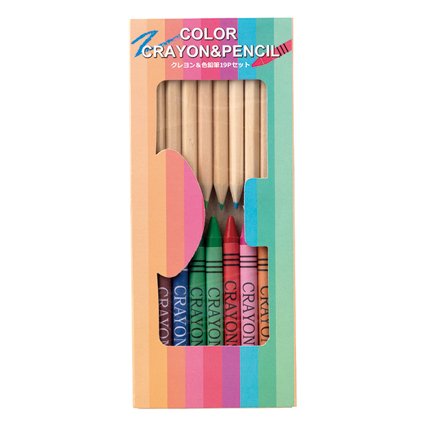 オリジナル　クレヨン＆色鉛筆19Pセット