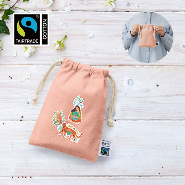 オリジナル　フェアトレードコットン巾着(S)
