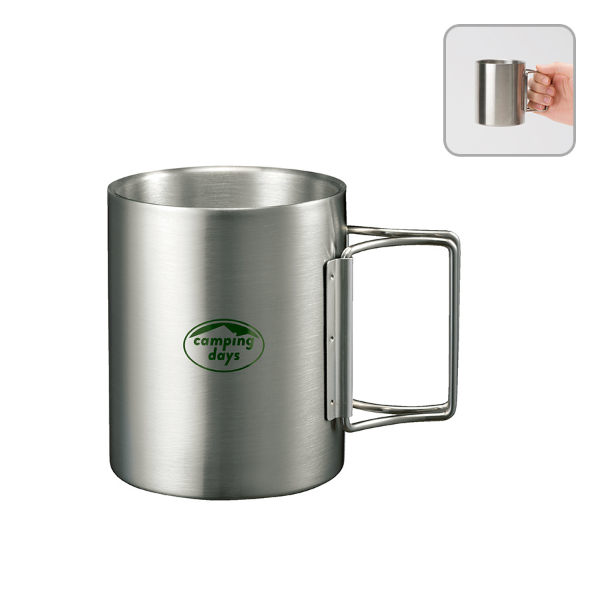折りたたみハンドルステンレスマグカップ